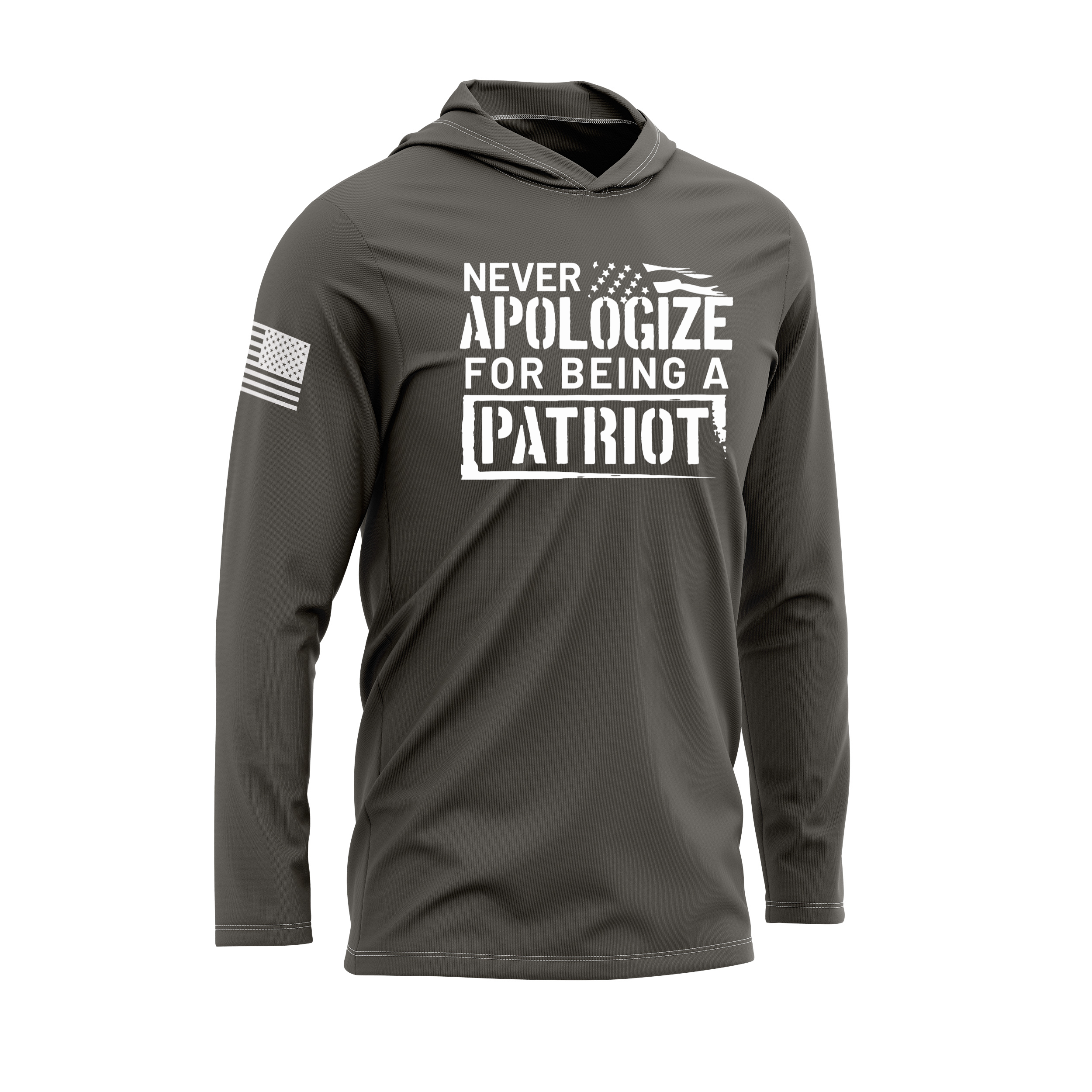 Never Apologize For Being Patriot SPF30 Performance Hoodie