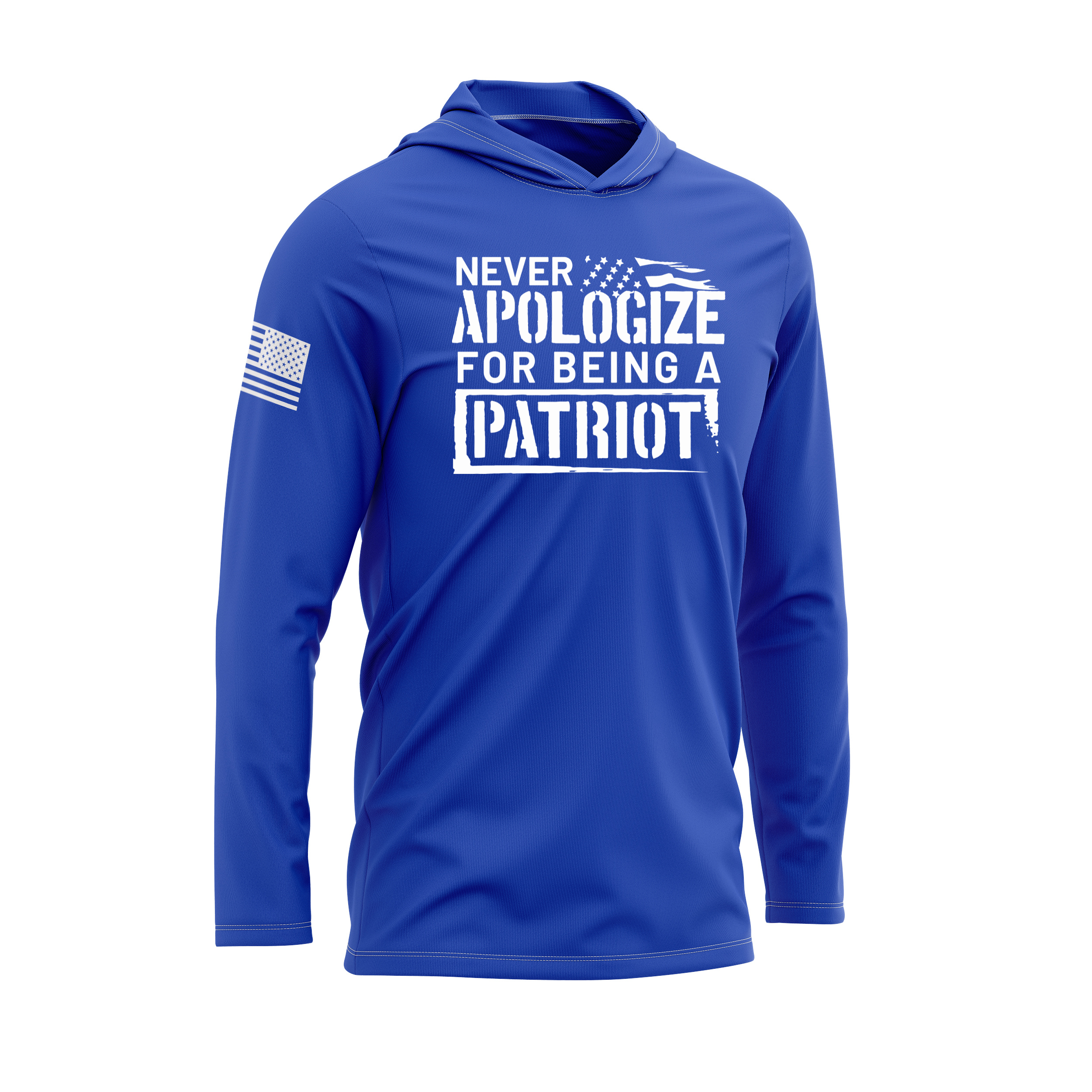 Never Apologize For Being Patriot SPF30 Performance Hoodie